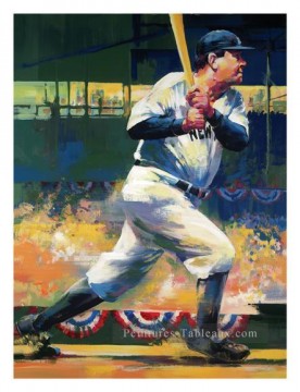 Babe Ruth sport impressionnistes Peinture à l'huile